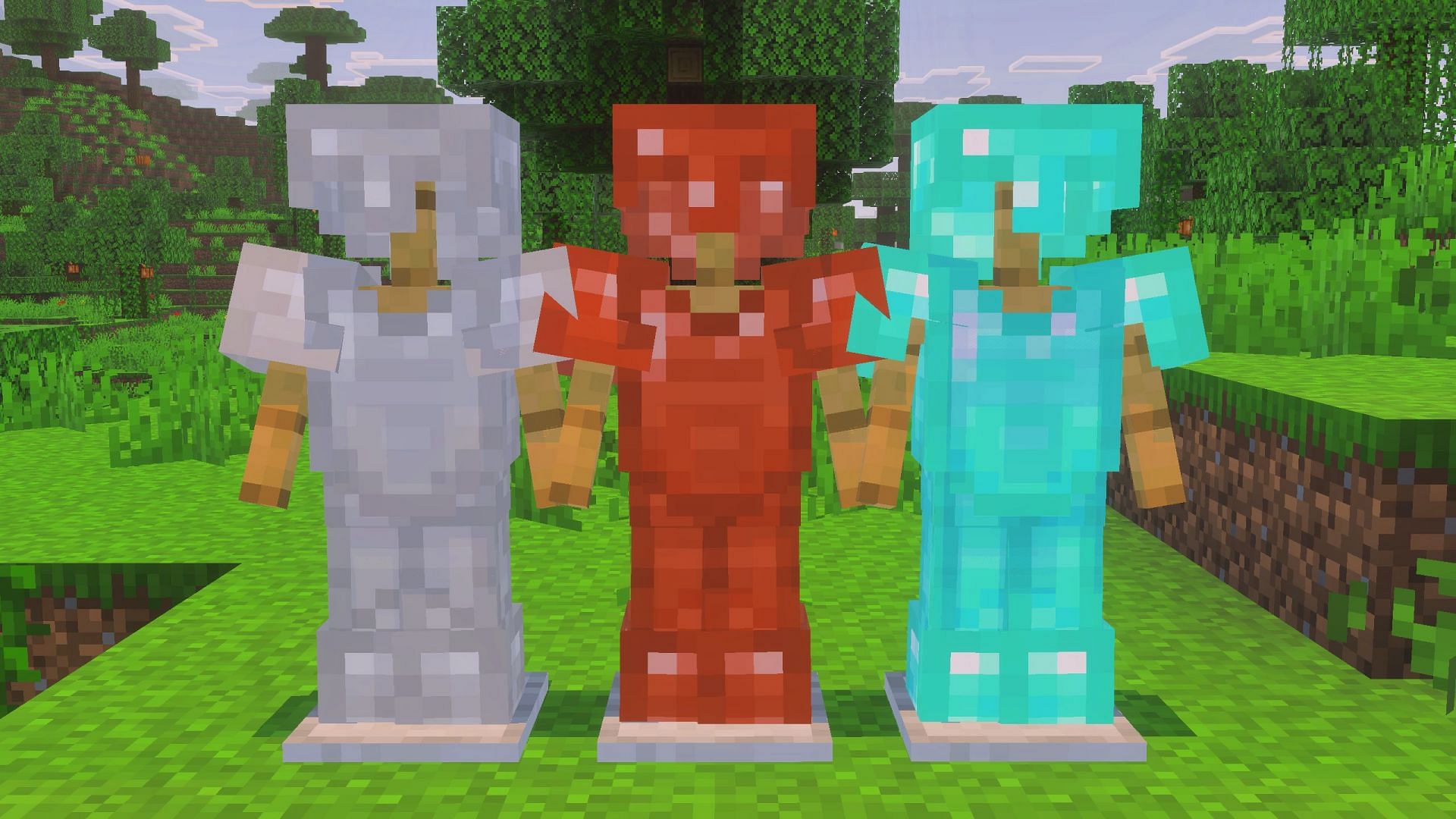 Copper armor feels just like any other lower-level armor with an orange texture (Image via Sportskeeda Gaming || Mojang Studios)